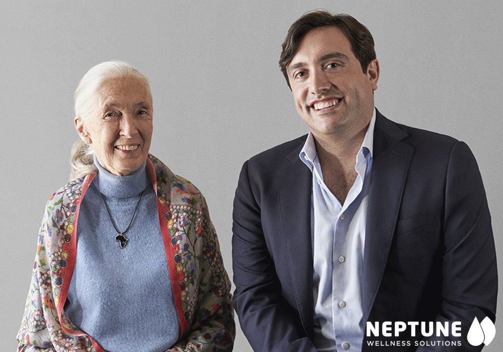 Nobel-Prize-winning anthropologist Dr. Jane Goodall with Neptune Wellness CEO Michael Cammarata. (Credit: Neptune Wellness Solutions Inc. via Facebook)